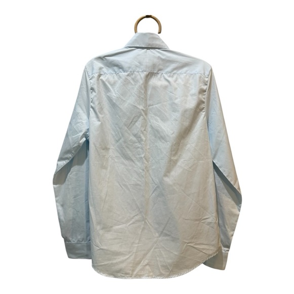 Emma Willis Slim fit Tailored Ice Blue Boyfriend Button Front Cotton Shirt L - Picture 11 of 14